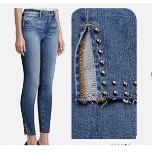 Studded Frame Le High Skinny Split Jeans in Hazelwood size 28 NWOT